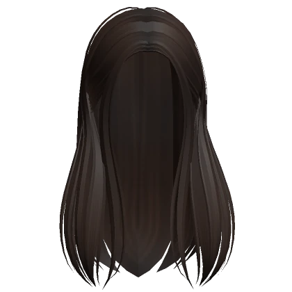 Long Straight Tucked Back Hair (Dark Brown)