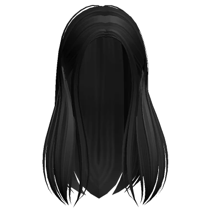 Long Straight Tucked Back Hair (Black)