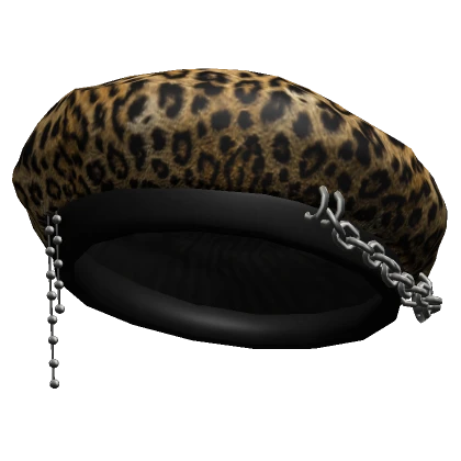 Leopard Chained Beret