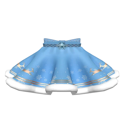 Blue Christmas skirt and plaid bow