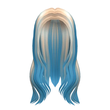 Wavy Bombshell Hair Blonde w Blue Streaks