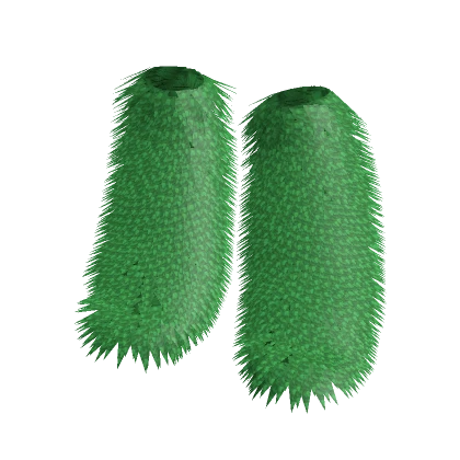 green chunky fur boots