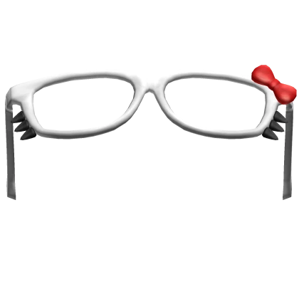 Raised Y2K Kitty Nerd Glasses in White