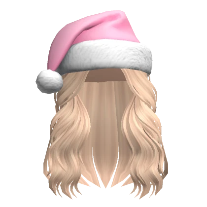 Cozy Long Hair w/ Santa Hat in Blonde