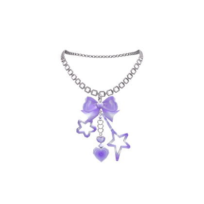 Purple Sparkle Bow Necklace