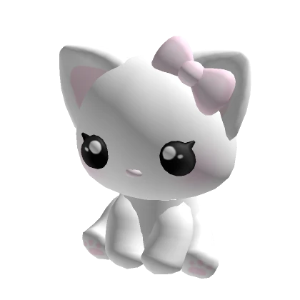 ꒰୨♰୧꒱ Kawaii White Pink Cat Plush 