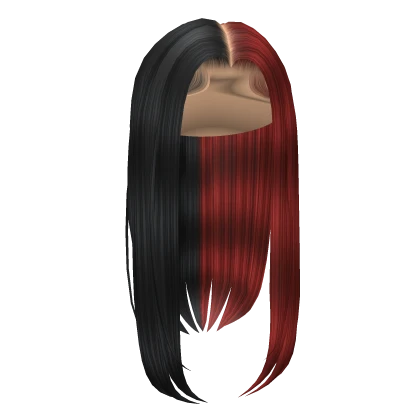 Yasmin Middle Part in Black & Red Split Dye