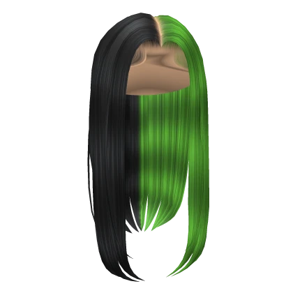 Yasmin Middle Part in Black & Green Split Dye