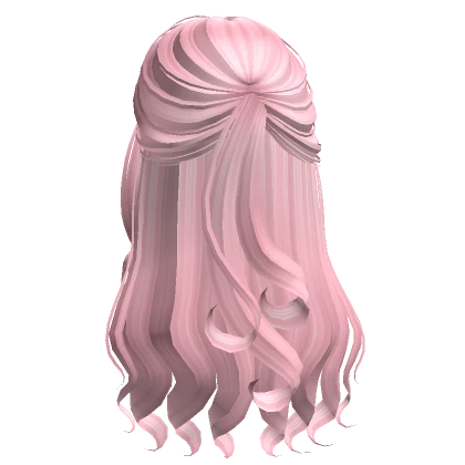 Curly Soft Half Up Half Down Hair (Pink)