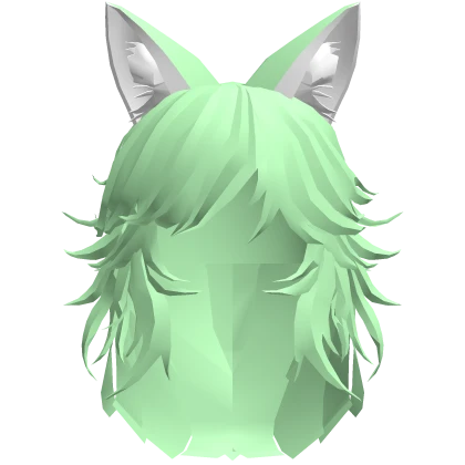 Green Pastel Wolf Hair And Ears