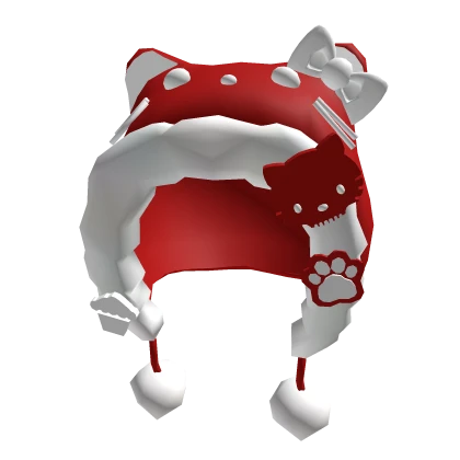 Cute Kitty Red Hood Christmas White Cat