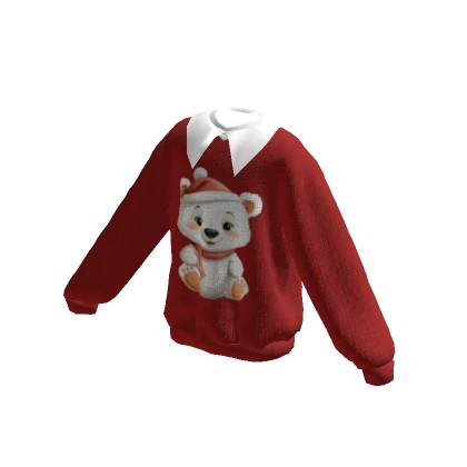 Cute Red Christmas Bear Sweater