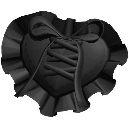 3.0 Ruffle Heart Hair Clip Black