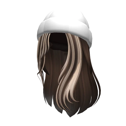 Soft Loose Hair w/ Winter Beanie [Brown & Blonde]