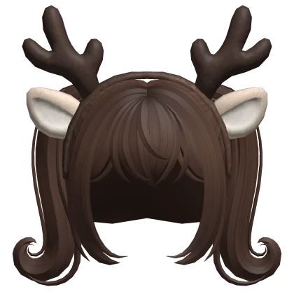 Christmas Reindeer Hair with Swirly Pigtails Brown