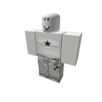 ★ White beige cargo y2k dahood star