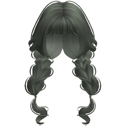 Cottage Core Doll Low Braids (Dark Green)