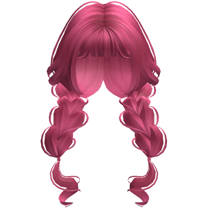 Cottage Core Doll Low Braids (Hot Pink)