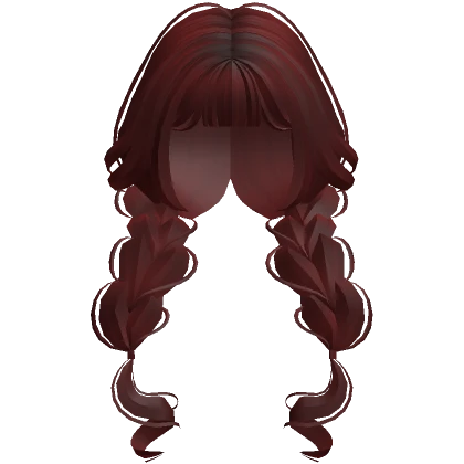 Cottage Core Doll Low Braids (Red)