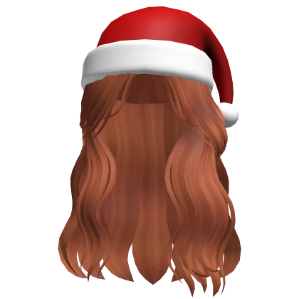 Christmas Wavy Ginger Hair w/ Santa Hat