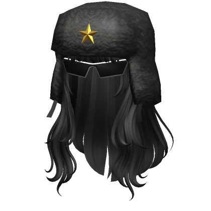 Black Hair with Ushanka and Glasses