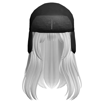 Straight Hair W/ Ushanka (White)