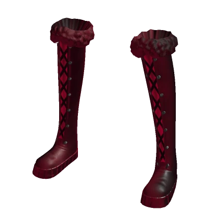 Winter Wonderland Fluffy Lined Boots Red