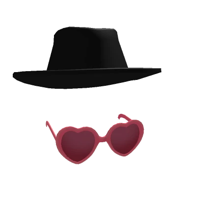 Swift Hat with Pink Heart-Shaped Glasses