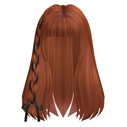 Long Straight Hair /w Bow in Ginger