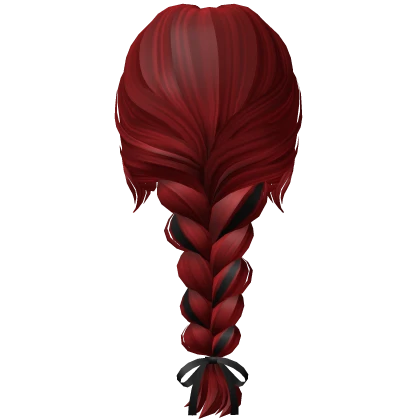 Soft Messy Braid /w Bow in red