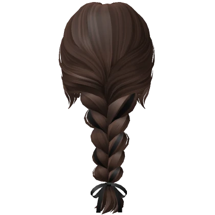 Soft Messy Braid /w Bow in Brown