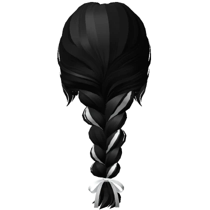 Soft Messy Braid /w Bow in Black