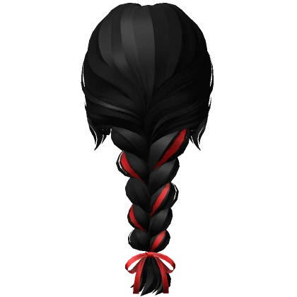 Soft Messy Braid /w Bow in Black