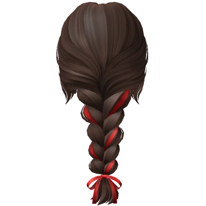 Soft Messy Braid /w Bow in Brown