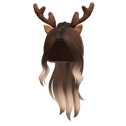 Christmas Ponytail w/ Deer Ears (Brown and Blonde)