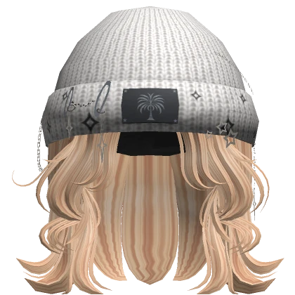 Y2K Super Wavy Hair with Beanie - Blonde