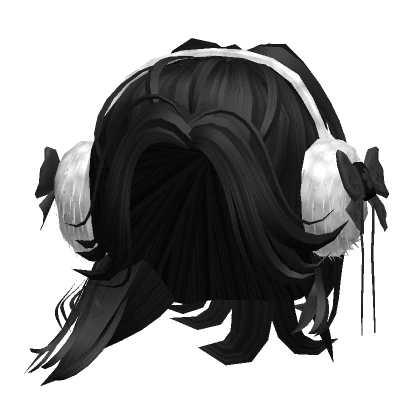 Aesthetic Fluffy Earmuffs Hair - Black