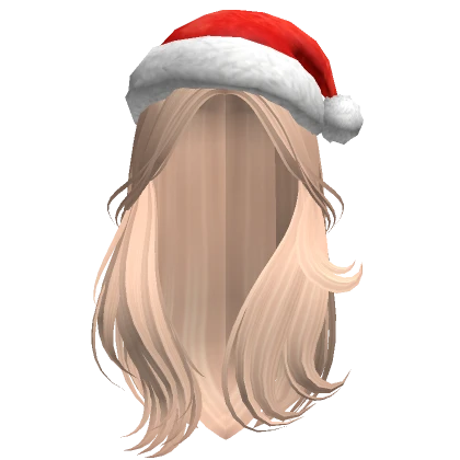 Long Stylish Santa Christmas Hat Hair (Blonde)