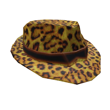 Orange Leopard Fedora