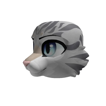 Silver Tabby Cat Head