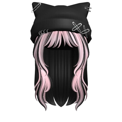 Wolfcut W/ Cat Beanie (Black & Platinum)