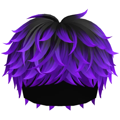 Messy Fluffy Anime Boy Hair (Black To Purple)