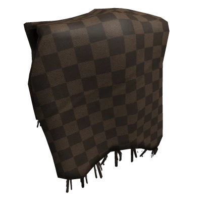 Brown Checker Designer Shoulder Scarf