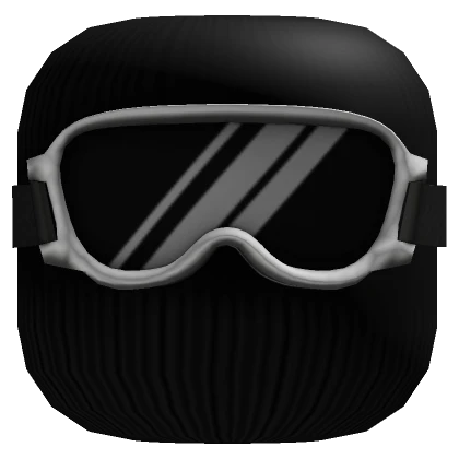 balaclava With White Skiing Goggles Black Visors