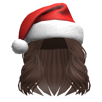 Cozy Short Hair w/ Santa Hat in Brown