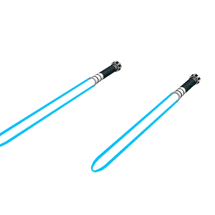 Holdable Dual Light Blue Laser Swords Light