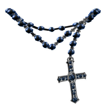 1.0 grunge navy cross necklace