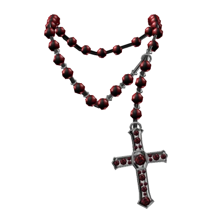 3.0 grunge dark red cross necklace