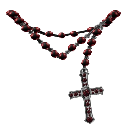 1.0 grunge dark red cross necklace