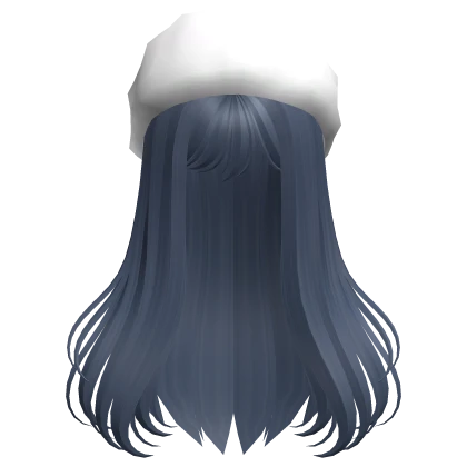 Winter Hair with Fluffy Headband (Dark Blue)